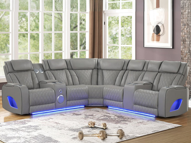 Fortuner 97" / 97" Wide Leather Recliner Sectional