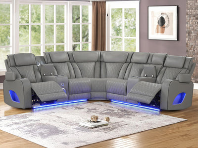 Fortuner 97" / 97" Wide Leather Recliner Sectional