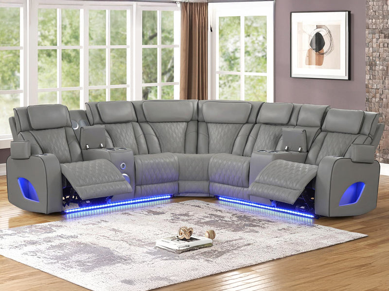 Fortuner 97" / 97" Wide Leather Recliner Sectional