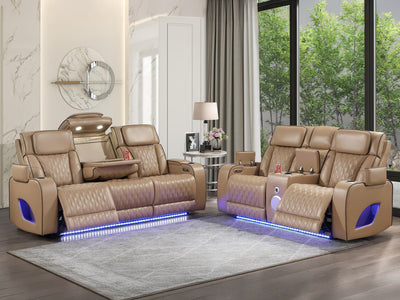 Fortuner 86" Wide Leather Recliner Sofa