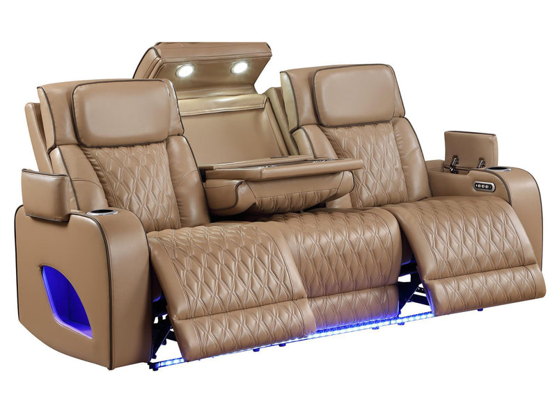 Fortuner Leather Recliner Living Room Set