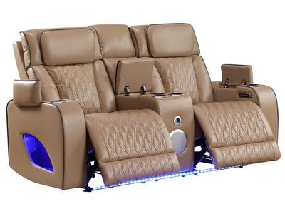 Fortuner 76" Wide Leather Recliner Loveseat