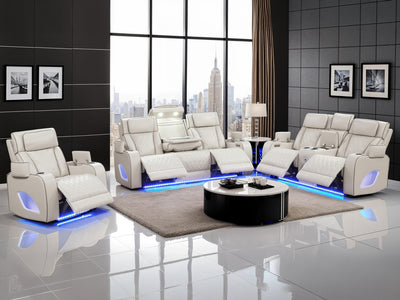 Fortuner Leather Recliner Living Room Set