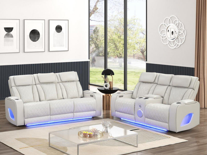 Fortuner Leather Recliner Living Room Set