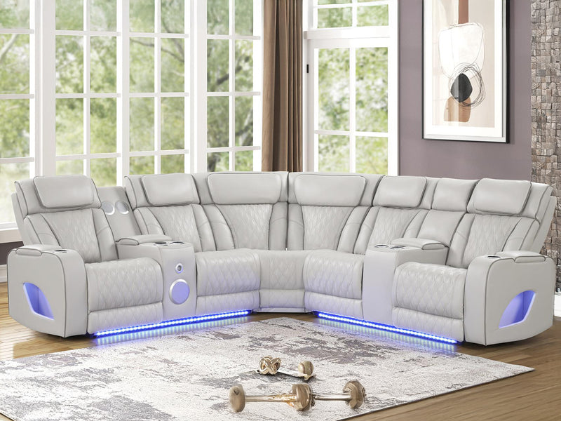 Fortuner 97" / 97" Wide Leather Recliner Sectional