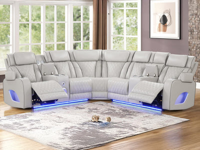 Fortuner 97" / 97" Wide Leather Recliner Sectional