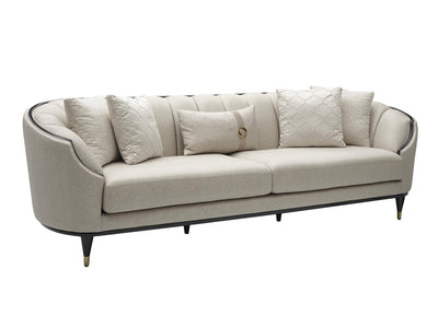 Braga 104" Wide Wooden Detailed Sofa