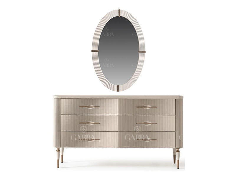 Ecrue 63" Wide 6 Drawer Dresser With Mirror
