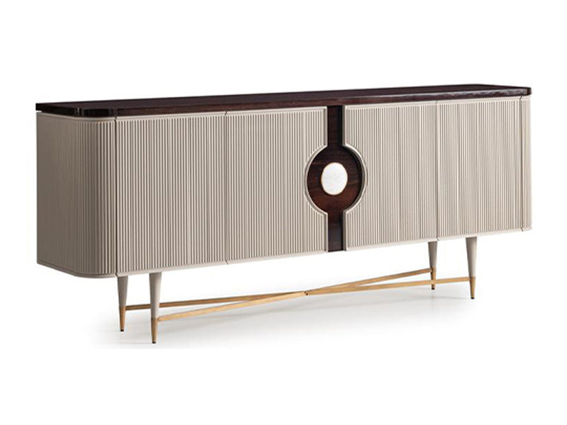 Ecrue 93" Wide 4 Door Buffet With Mirror