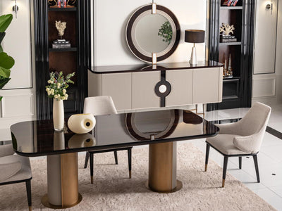 Ecrue 93" Wide 4 Door Buffet With Mirror