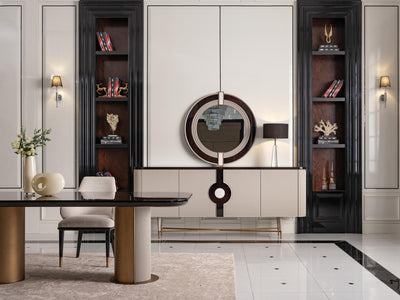 Ecrue 93" Wide 4 Door Buffet With Mirror