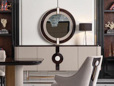 Ecrue 93" Wide 4 Door Buffet With Mirror