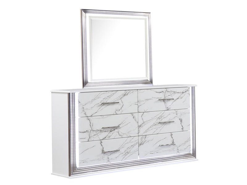 Desire 63" Wide 6 Drawer Dresser With Mirror
