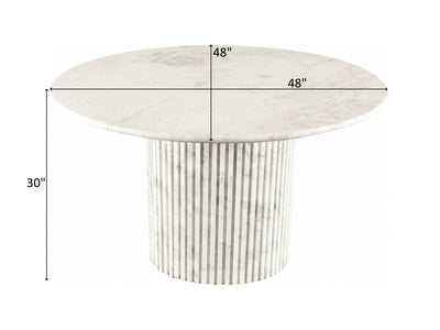 Genoa 48" Wide Genuine Marble Round Dining Table
