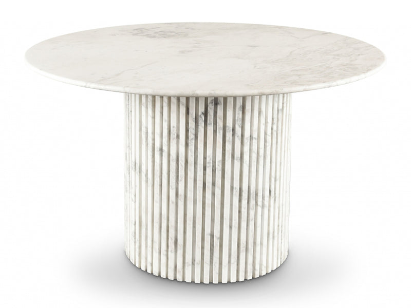 Genoa 48" Wide Genuine Marble Round Dining Table