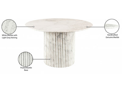 Genoa 48" Wide Genuine Marble Round Dining Table