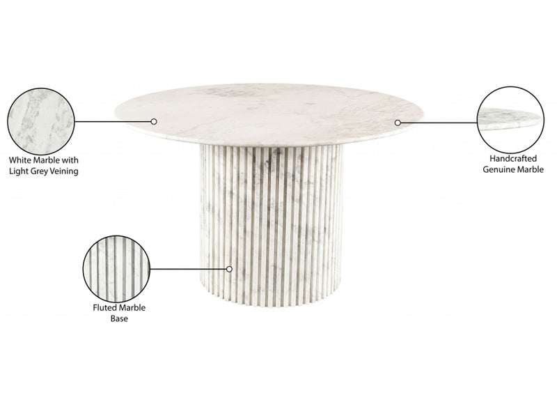 Genoa 48" Wide Genuine Marble Round Dining Table