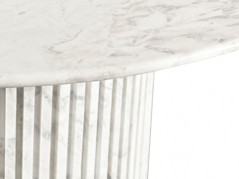Genoa 48" Wide Genuine Marble Round Dining Table