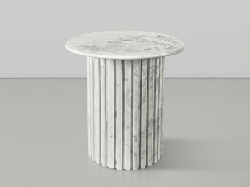 Genoa 18" Wide Genuine Marble Round End Table