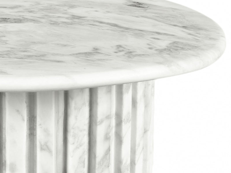 Genoa 18" Wide Genuine Marble Round End Table