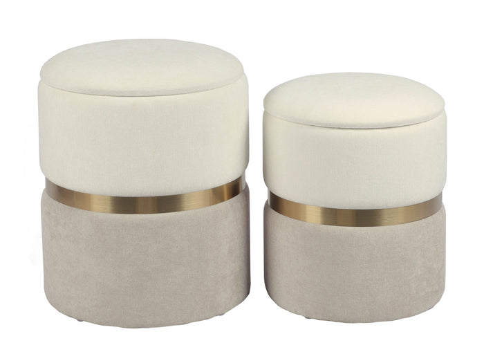 Gigi Chenille Storage Pouf ( Set of 2 )