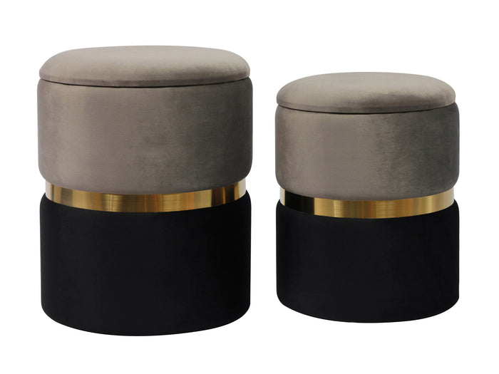 Gigi Velvet Storage Pouf ( Set of 2 )