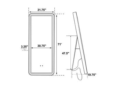 Glendora 32" x 71" LED BT Speakers Standing Mirror (Clearance)