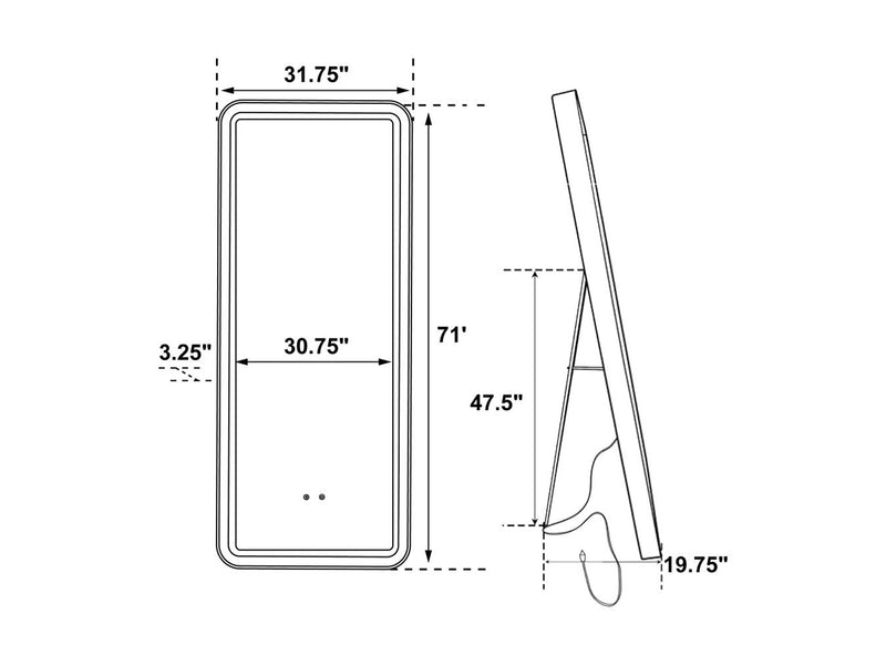 Glendora 32" x 71" LED BT Speakers Standing Mirror (Clearance)