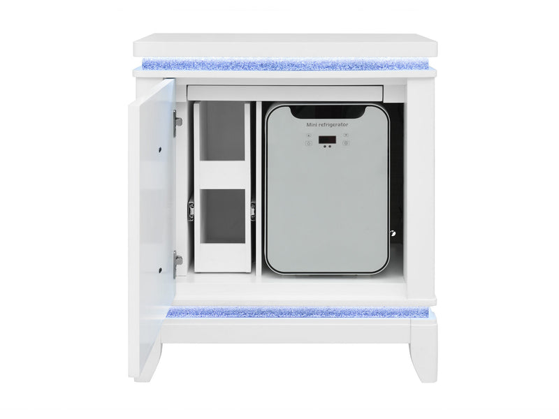 Alina 26.9" Tall Nightstand With Cooler, LED, Speaker and USB