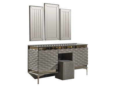 Gokce 2 Door & 1 Drawer Dresser With Mirror