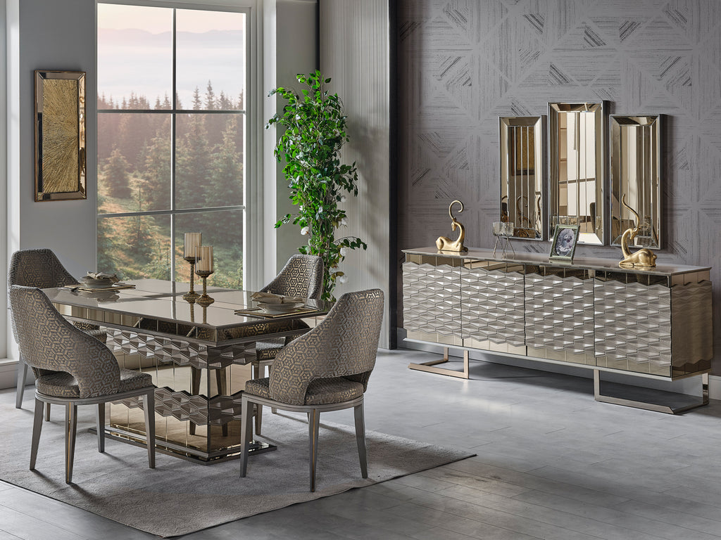modern dining room dresser Gokce 6 Person Dining Room Set – Istanbul Furniture