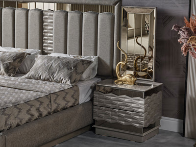 Gokce 2 Drawer Nightstand With Mirror