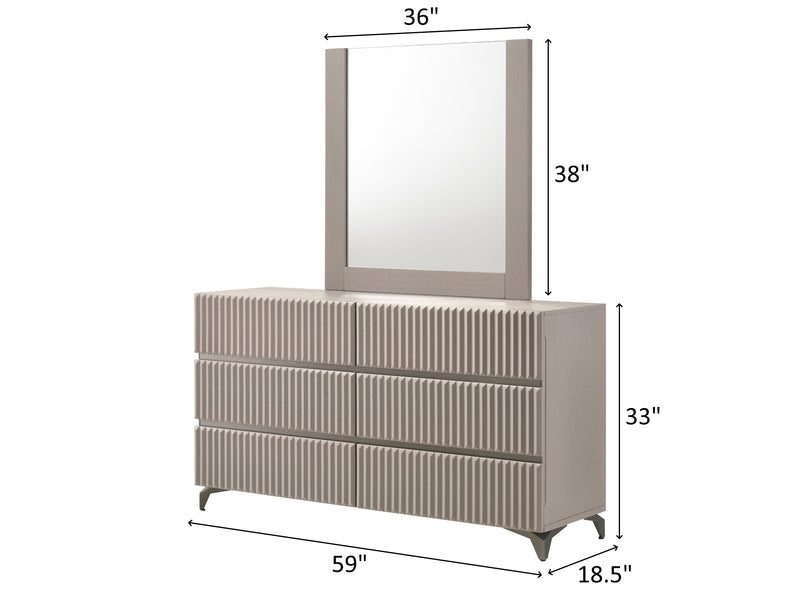 Grace J 59" Wide 6 Drawer Dresser With Mirror