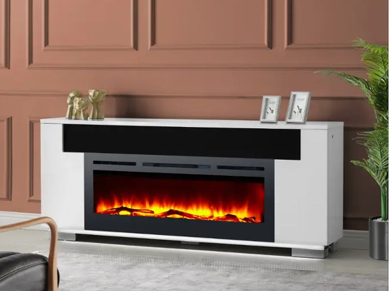 Haley 76" Wide TV Stand With Electric Fireplace