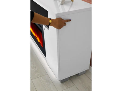 Haley 76" Wide TV Stand With Electric Fireplace