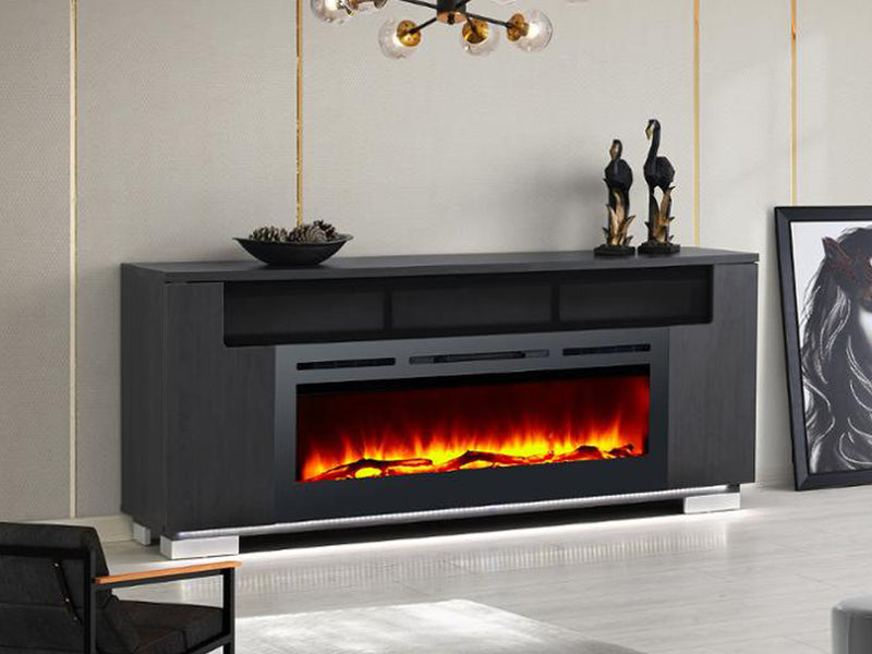 Haley 76" Wide TV Stand With Electric Fireplace