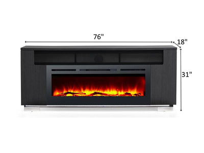 Haley 76" Wide TV Stand With Electric Fireplace