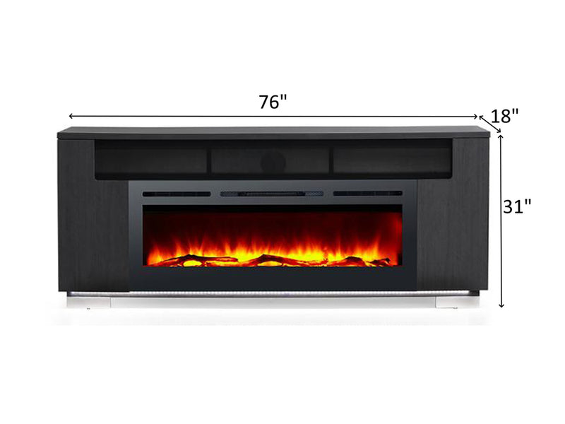 Haley 76" Wide TV Stand With Electric Fireplace