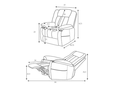 Houston Coast 37" Wide Power Lift Recliner Chair