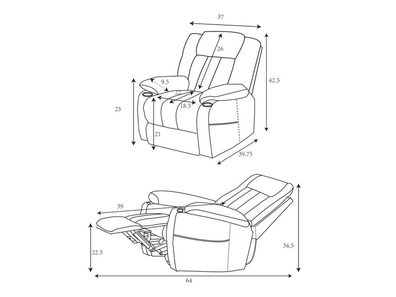 Houston Coast 37" Wide Power Lift Recliner Chair