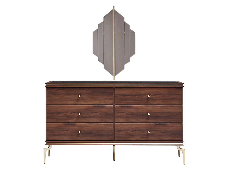 Montego 61.4" Wide 6 Drawer Dresser With Mirror