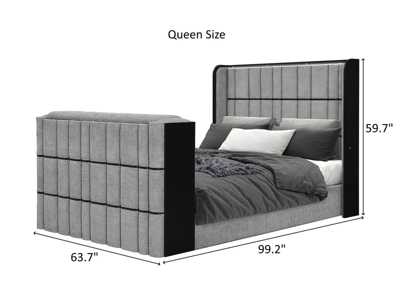 Isabella Glo Platform Bed With LED, Speaker and 50″ TV Lift