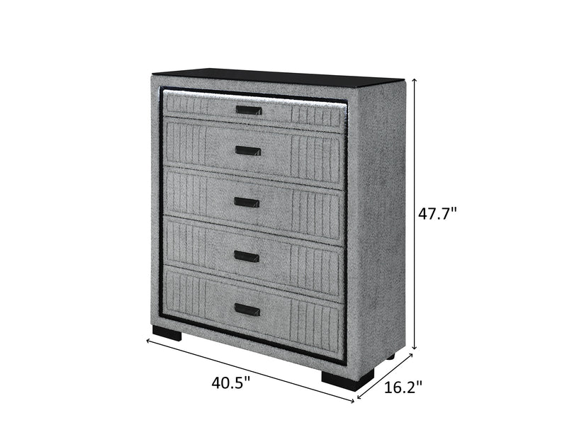 Isabella Glo 40.5" Wide 5 Drawer Chest With LED