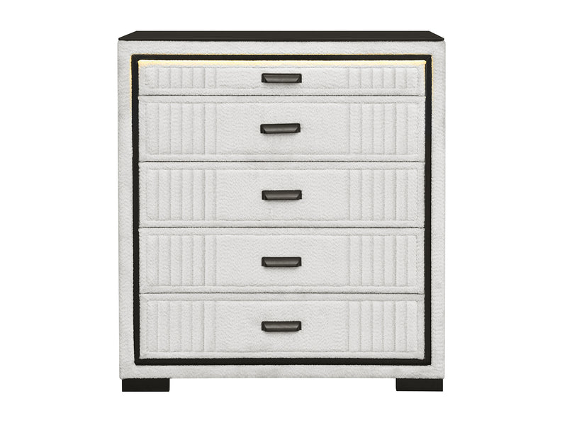 Isabella Glo 40.5" Wide 5 Drawer Chest With LED