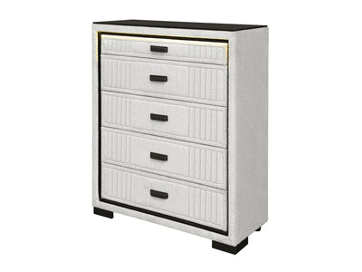 Isabella Glo 40.5" Wide 5 Drawer Chest With LED