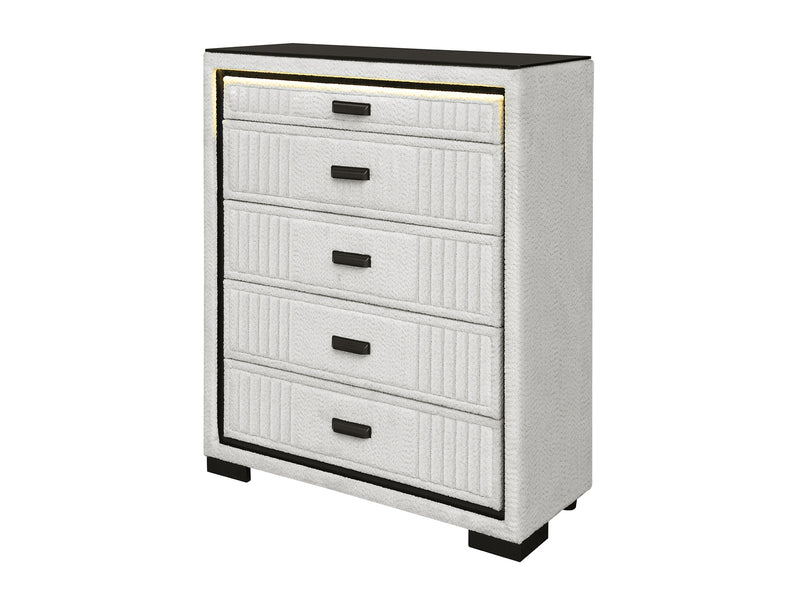 Isabella Glo 40.5" Wide 5 Drawer Chest With LED