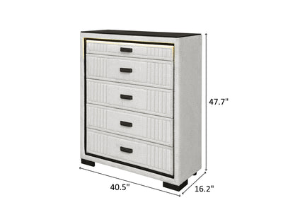 Isabella Glo 40.5" Wide 5 Drawer Chest With LED