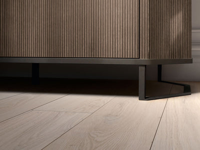 Hexagon 82" Wide 3 Door Buffet With Mirror