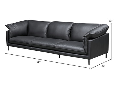 F011 114" Wide Leather Sofa