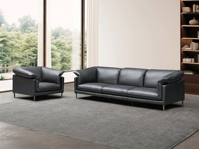 F011 114" Wide Leather Sofa